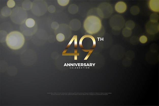 49th anniversary with shiny gold numbers