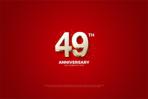 49th anniversary with shiny silver 3d numbers