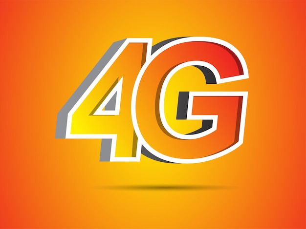 4g icon logo with 3d modern style 3D 4G text on a solid floor Blue 4G text 3D Render