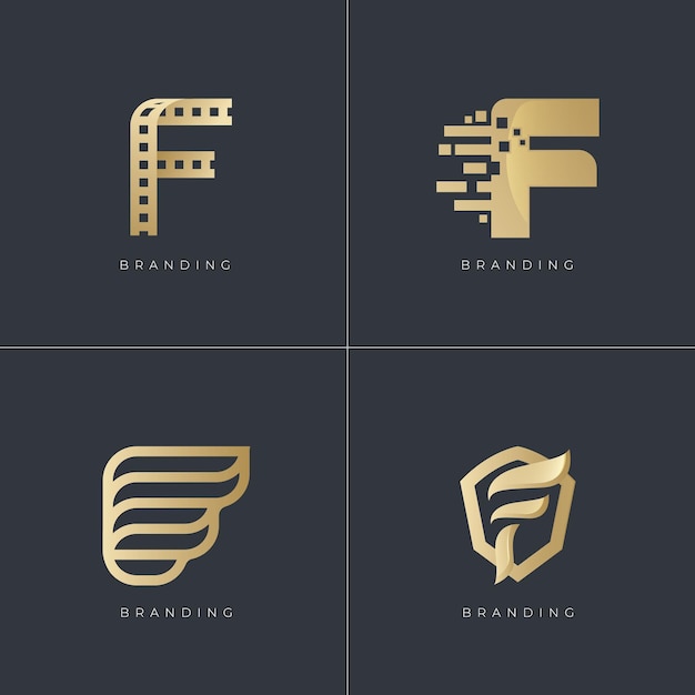 4in1 Bundle - F Letter Vector Logo Set