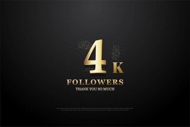 4k followers with a flat number design