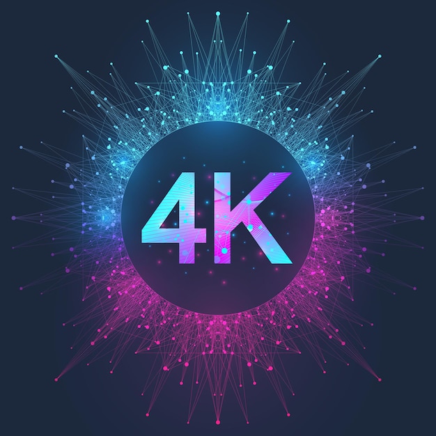 4K Ultra HD badge vector icon