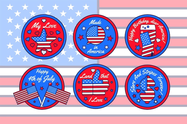 4th July America Stickers Collection