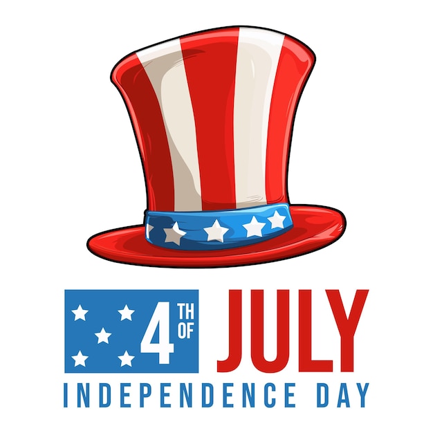 4th Of July American Pride uncle Sam hat vector illustration