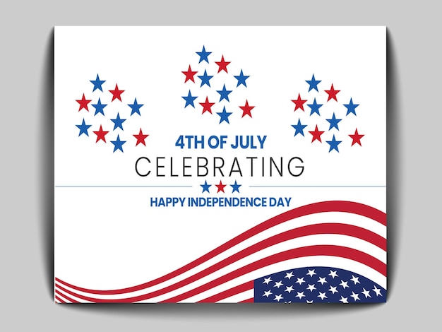 4th of July Celebrating background social media post template design