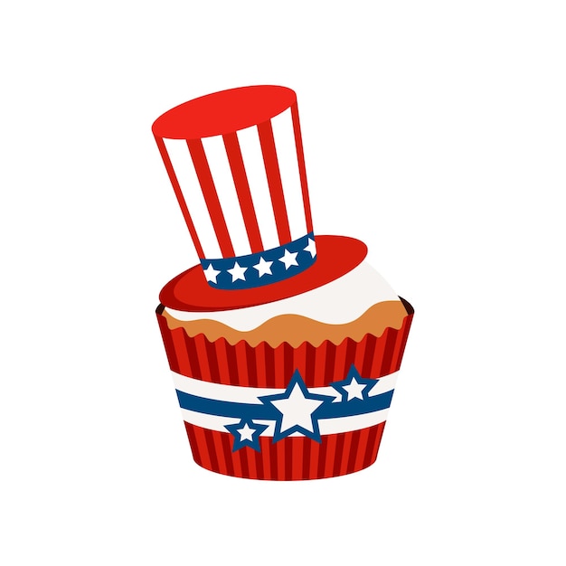 4th of July cupcake patriotic sweets food with hat