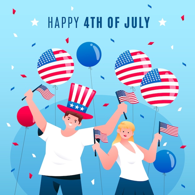 4th of july gradient illustration