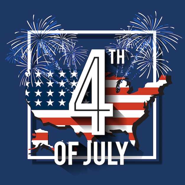 4th of July greeting card background