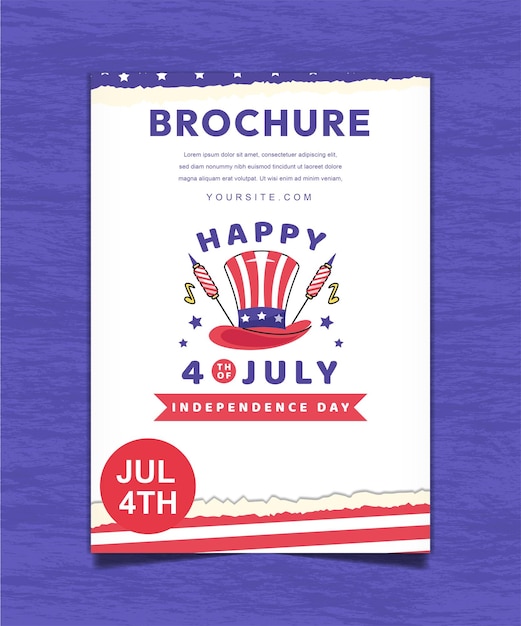 4th of July Happy Independence Day Brochure Design Template