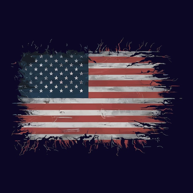 4th of July Independence day American flag illustration and design