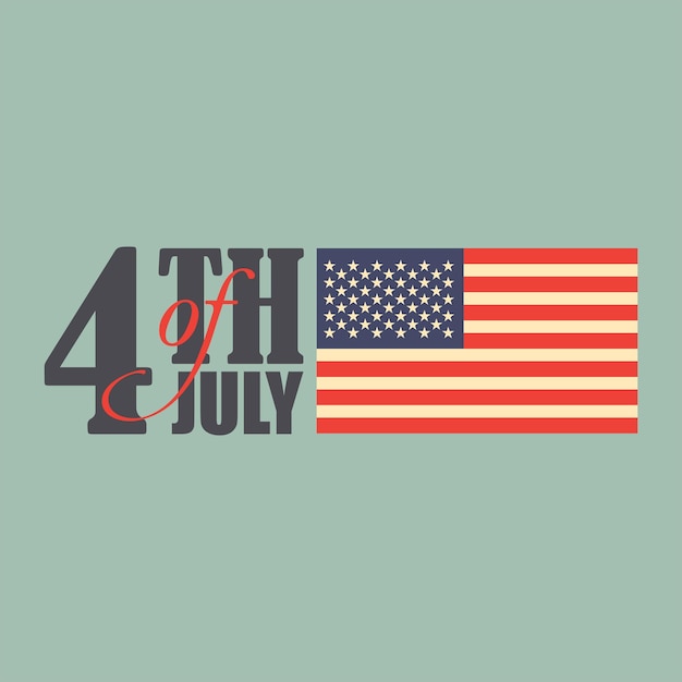 4th of July Independence day design with us flag