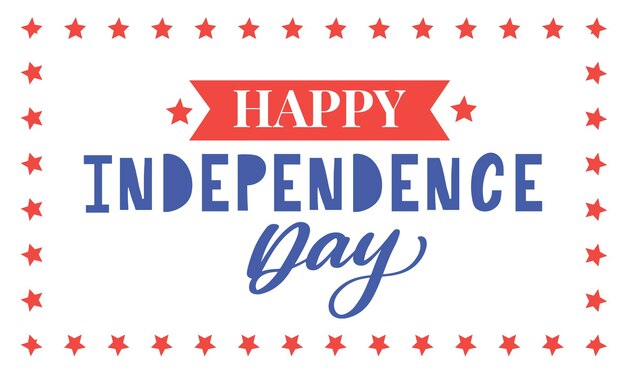 4th of july independence day lettering background