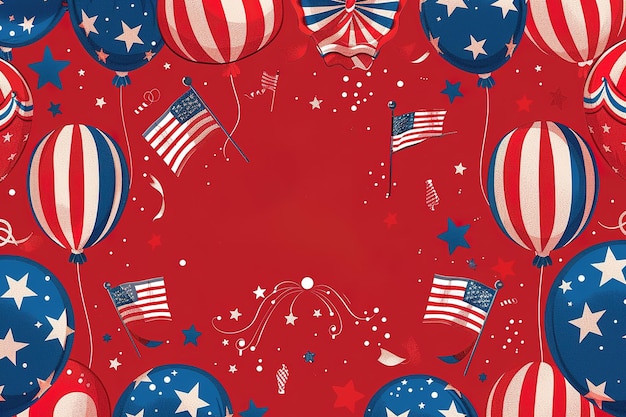 4th of July independence day poster banner flyer background template with the greeting usa