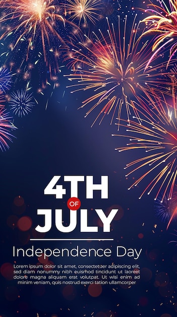 4th of July independence day poster banner flyer background template with the greeting