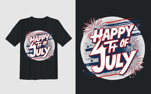 Vector 4th july independence day tandey tshirt design