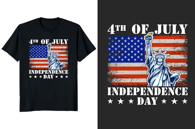 4th of July Independence day tshirt design vector illustration USA flag state of liberty poster