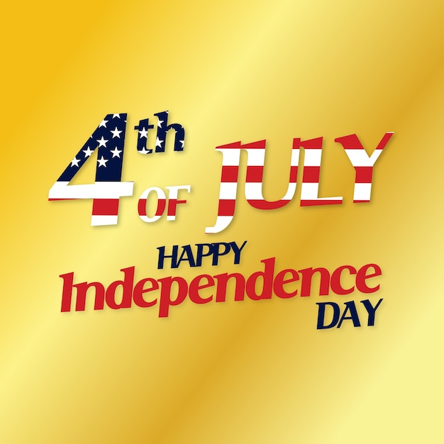 4th of July Independence day of USA Golden Ad design