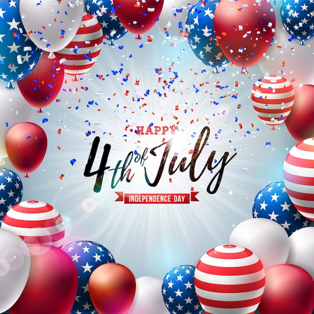 4th of July Independence Day of the USA Vector Illustration