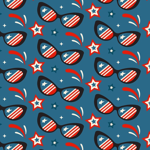 Vector 4th of july seamless pattern 04