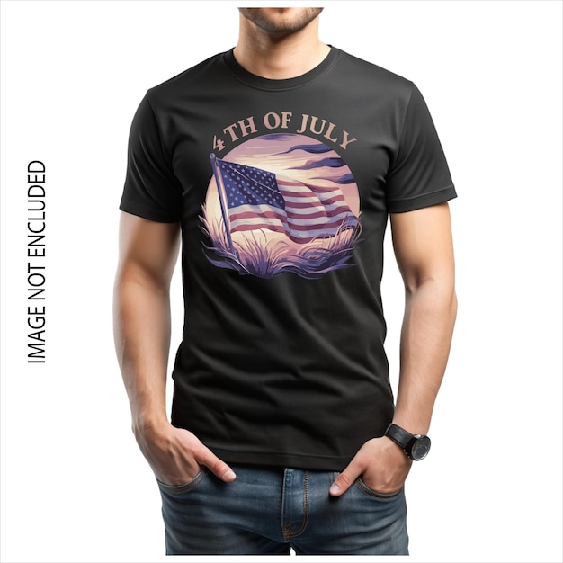 4th of July tshirt design watercolor style soft and flowing