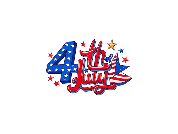 4th of July Typography design