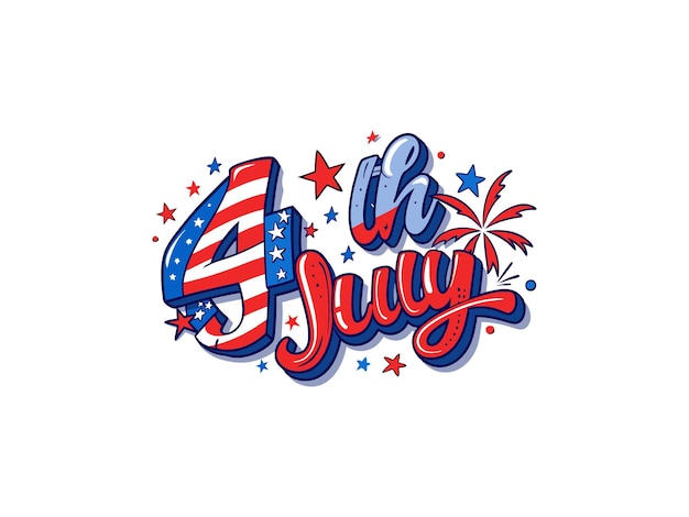 4th of July Typography design