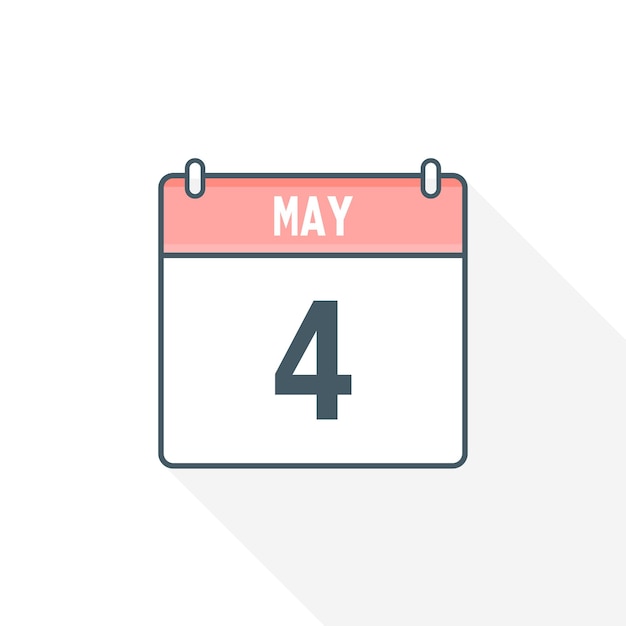 4th May calendar icon May 4 calendar Date Month icon vector illustrator