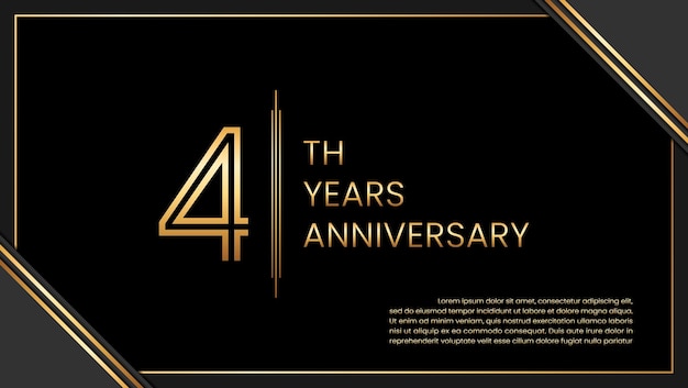 4th year anniversary design template vector template illustration