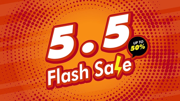 5 5 May flash sale template for shopping advertisement campaign on orange background