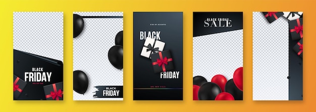 5 Black Friday trendy editable template for social media