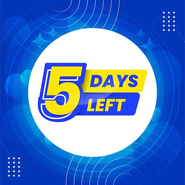 5 day left design for online shopping Promotional number of days left