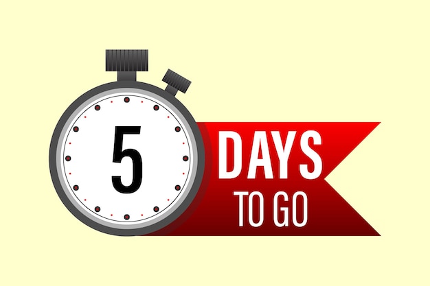 5 days to go last countdown icon Five days go sale price offer promo deal timer