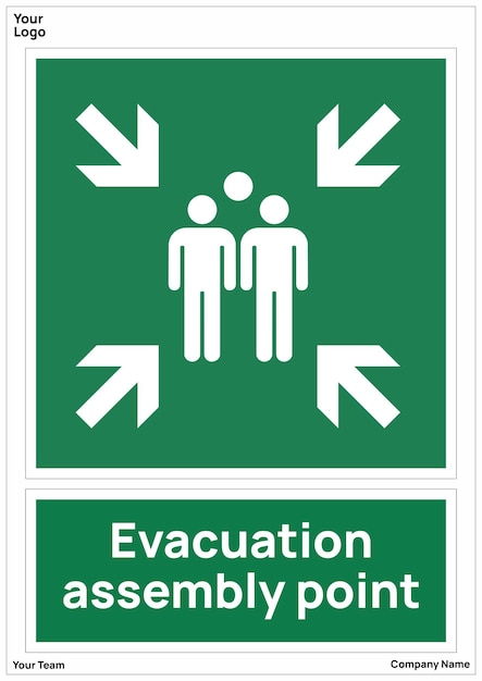 5 Evacuation assembly point signs safety symbol iso 7010