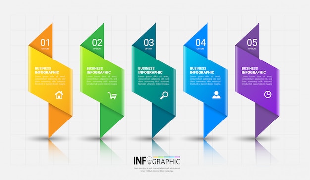 5 steps Infographics template