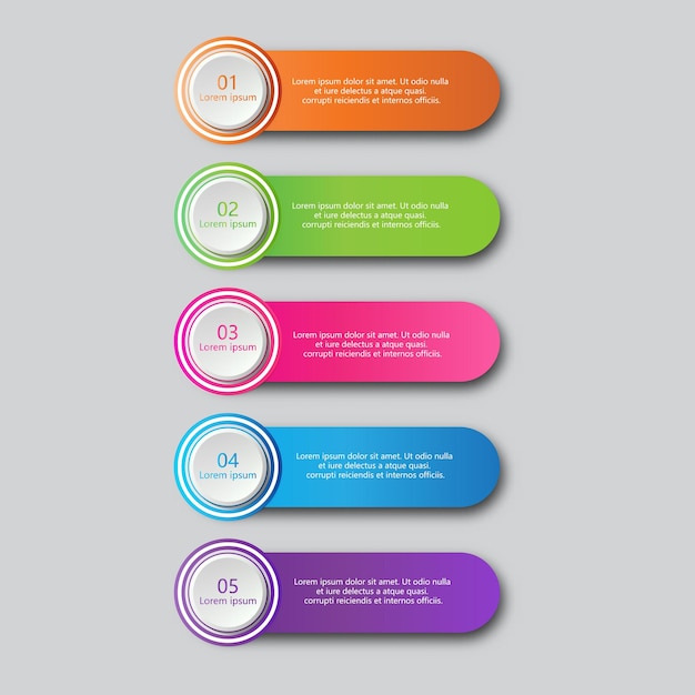 5 steps timeline infographic element 5 steps infographic vector banner can be used for workflow layout diagrampresentation education or any number option