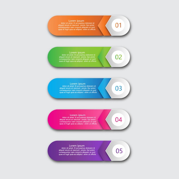 5 steps timeline infographic element 5 steps infographic vector banner can be used for workflow layout diagrampresentation education or any number option