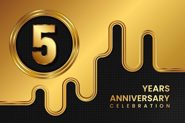 5 Year Anniversary celebration template design Golden Anniversary vector illustration