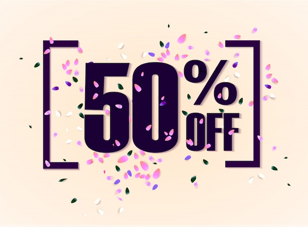 50 percent off discount promotion banner