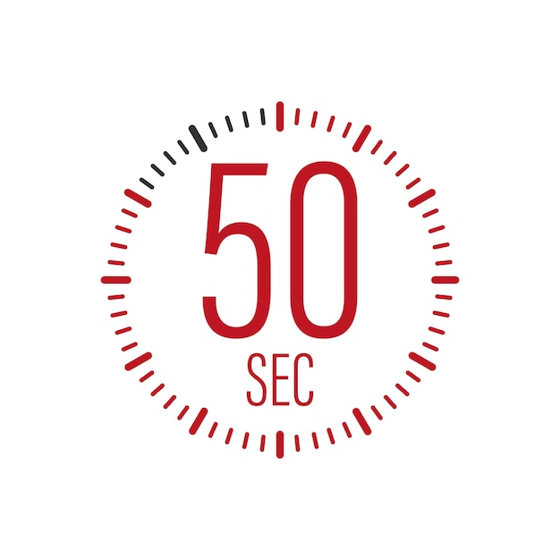 The 50 second timer stopwatch vector icon 10 second Stopwatch icon in flat style Vector