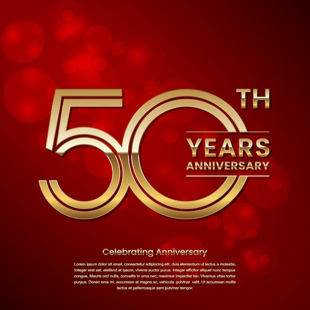 50 year anniversary Anniversary logo design with double line concept Logo Vector Template