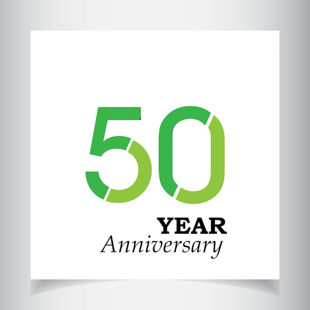 50 Years Anniversary Celebration Green Color Vector Template Design Illustration