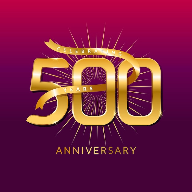 50 years anniversary vector banner template.birthday celebration banner with Golden numbers and conf