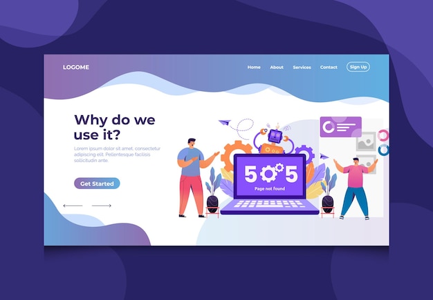 505 Error Landing page design