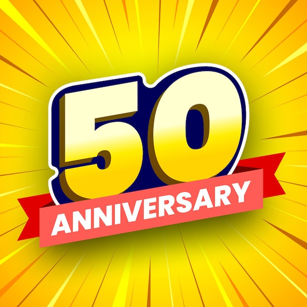 50th Anniversary colorful banner