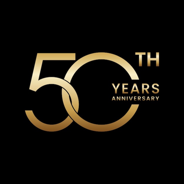 50th anniversary Golden anniversary logo design Logo Vector Template