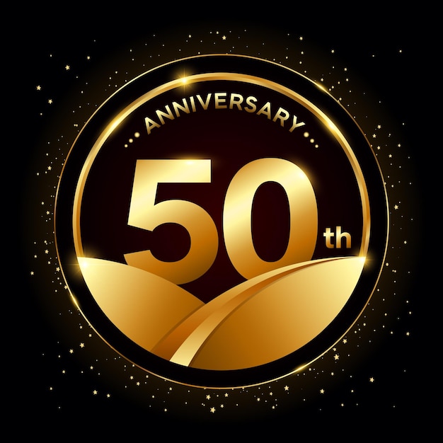 50th anniversary Golden anniversary template design Logo vector illustration