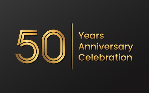 50th Anniversary template design with gold color for anniversary celebration Vector template