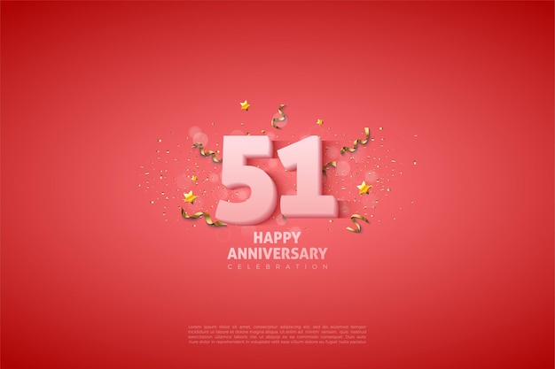 51st Anniversary with simple numbers illustration