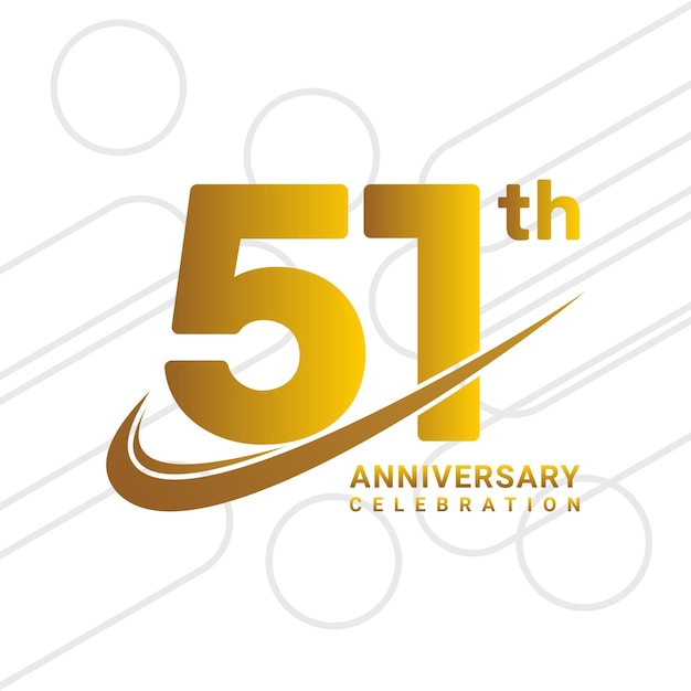 51th anniversary celebration golden anniversary celebration logo type isolated on white background vector illustration