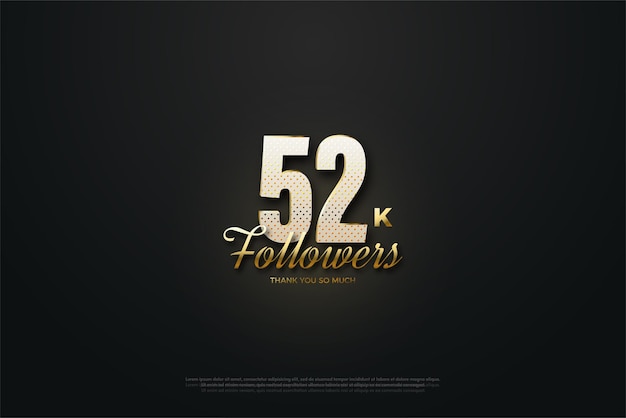 52k followers with golden glow effect.